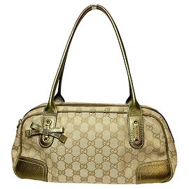 Gucci Brown Canvas Handbag Brown
