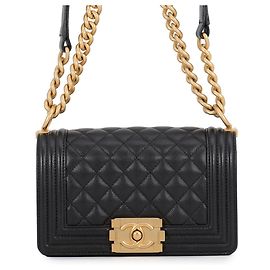 Borsa a tracolla Chanel Boy Matelassé Nera Nero