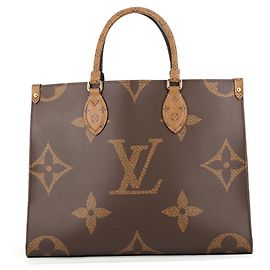 Bolso Tote Louis Vuitton Monogram Reverse Giant OnTheGo MM Castaño