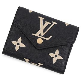 Portafoglio Tri-fold Louis Vuitton Monogram Empreinte Nero Beige