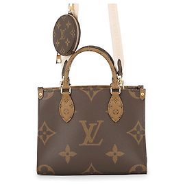 Louis Vuitton Monogram Reverse Giant OnTheGo PM Handbag Red