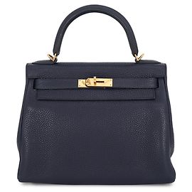Hermès Hermes Kelly 28 Handbag in Blue Nuit Blue