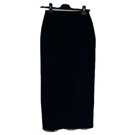 Falda larga negra de viscosa Cos Negro