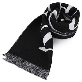 Alexander Mcqueen Sciarpa da uomo La Prima Logo Nero