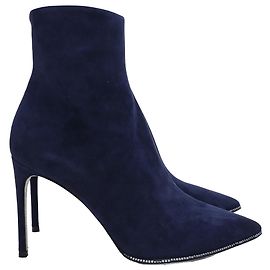 Rene Caovilla Bottines à talons hauts ornées René Caovilla en daim bleu marine Bleu Bleu Marine