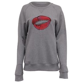 Sudadera Dries Van Noten de algodón gris con lentejuelas en forma de labios Gris