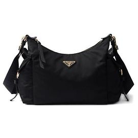 Prada Explore Large Nylon And Leather Handbag Black