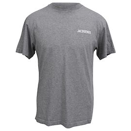 Camiseta con estampado de logotipo Jacquemus en algodón blanco Gris