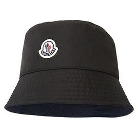 Moncler Bucket Hat mit Logo-Patch Schwarz