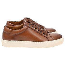Baskets basses Ralph Lauren Purple Label en cuir marron Marron Rouge