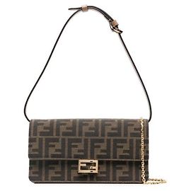 Fendi Sac Baguette Wallet On Chain Ff Jacquard Multicolore