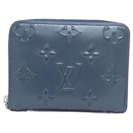 Portamonete Zippy Monogram Louis Vuitton in pelle di vitello Blu
