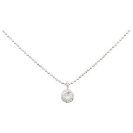 Autre Marque Platin-Diamant-Halskette Silber