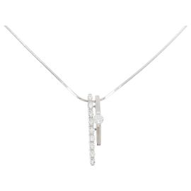 Autre Marque Diamantenhalskette Pt900 Pt850 Silber