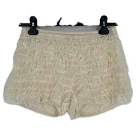 Autre Marque Shorts écru com renda Bege