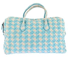 Bottega Veneta Bolsa "Intrecciato" azul e branca Azul