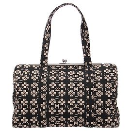 Chanel Bolsa de mão preta e branca Preto