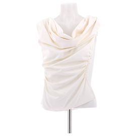 Magda Butrym Top drapeado assimétrico Branco