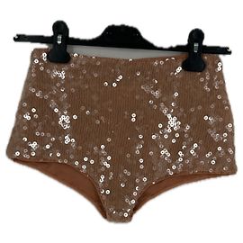 Autre Marque Mini-short nude à paillettes Beige