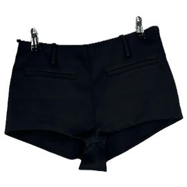 Self portrait Mini-short en satin noir Black