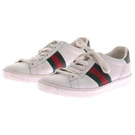 Baskets Ace Gucci en cuir blanc Blanc