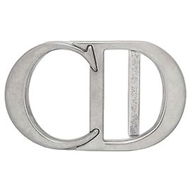 Dior CD Icon Gürtelschnalle aus Messing in Antik-Silber-Optik Silber