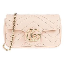Gucci Borsa a tracolla Super Mini Marmont Matelassé Light Pink DTDHD Rosa
