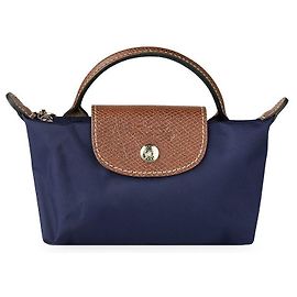 Longchamp Women Le Pliage Original Handle Pouch (Navy) Blau