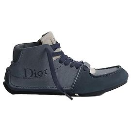 Dior Lodi Lace-Up Boots Deep Blue Nubuck Deep Blue Suede Calfskin Blue