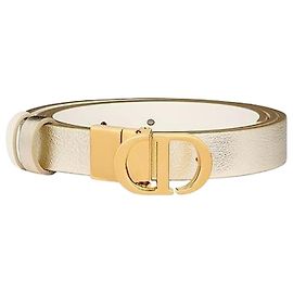 Dior Wendelgürtel Gold Tone Latte aus glattem Kalbsleder Golden