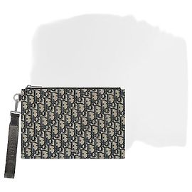 Dior Pochette Beige Black Oblique Jacquard Marron