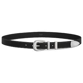 Céline Cinturón Western Vintage de piel de becerro Negro Negro