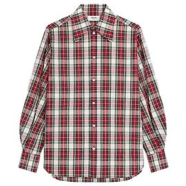 Céline Hemd aus Baumwolle Tartan White/Red/Green Grün