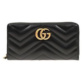 Gucci GG Marmont Matelassé Long Wallet Black Black