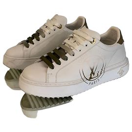 Louis Vuitton Timeout Sneakers White Green Green