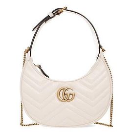 Gucci Bolsa de ombro e transversal Marmont Matelassé Half Moon Cream DTDHT Branco