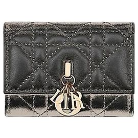 Dior Veronia Wallet Black Cannage Lambskin Black