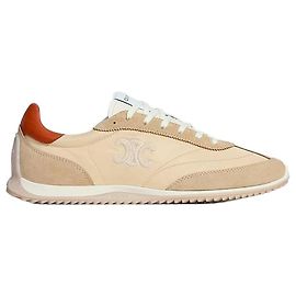 Céline Sneakers Basse Racer Nylon, Camoscio, Vitello Beige/Terracotta Marrone