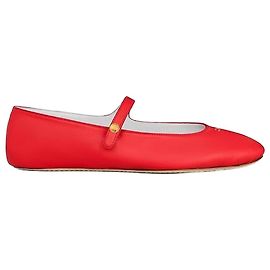 Céline Bailarinas de piel de cordero Ultra Red Roja