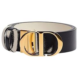 Dior Wendelgürtel Black Latte aus glattem Kalbsleder Schwarz