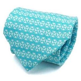 Hermès Blue Chandal Motif Silk Tie Blue