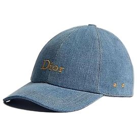 Dior The Player Cap Blue Cotton Linen Denim Blau