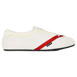 Céline Flache Sneaker Grogain, Samt, Ziegenleder-Lammleder White/Red Rot