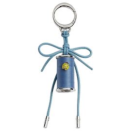 Dior Pingente de bolsa Studio Couture Blue Lambskin, metal com acabamento prateado, laca multicolorida, linha azul Azul