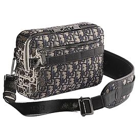 Dior Safari Strap Bag Beige Black Oblique Jacquard Brown