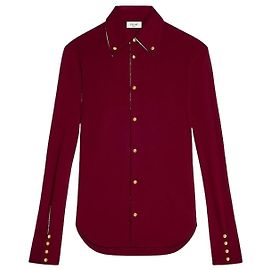 Céline Camisa de jersey de algodón Bordeaux Roja