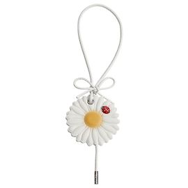 Dior Pingente de Bolsa Daisy em Pele de Vitelo Amarela e Branca, Metal com Acabamento Prateado, Laca Vermelha e Preta Vermelho
