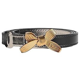 Dior Cinturón Rissimo Bow Black Smooth Calfskin Negro