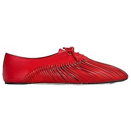 Céline Scarpe Ballet con Lacci in Pelle di Capra Ultra Red Rosso