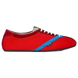 Céline Sneakers basse in grosgrain, velluto, camoscio, pelle di capra e agnello Red Electric Blue Blu